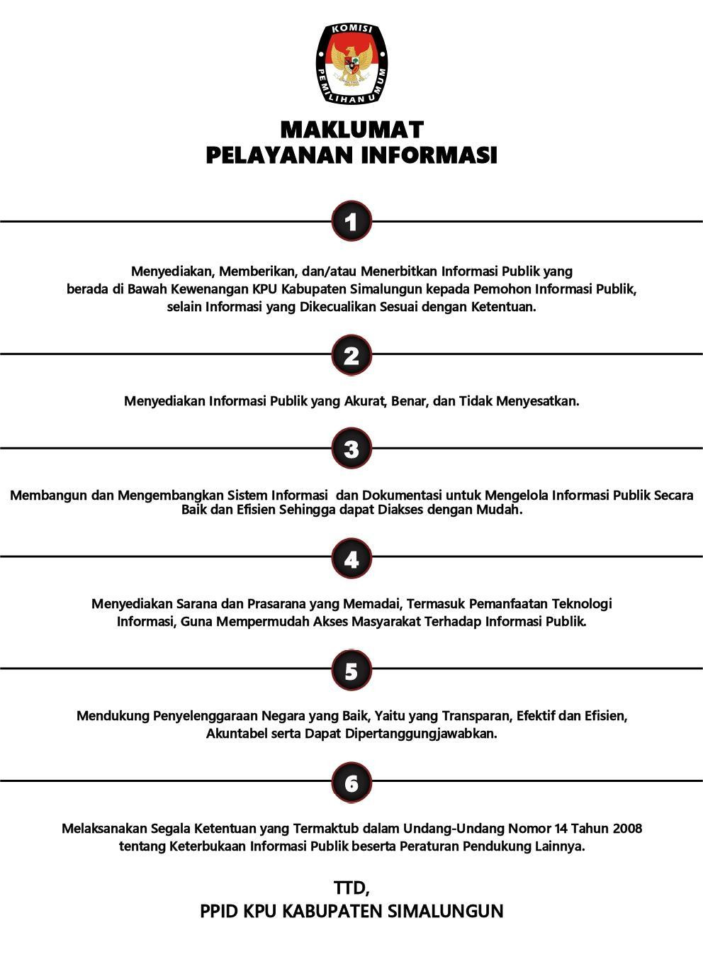 MAKLUMAT PELAYANAN INFORMASI
