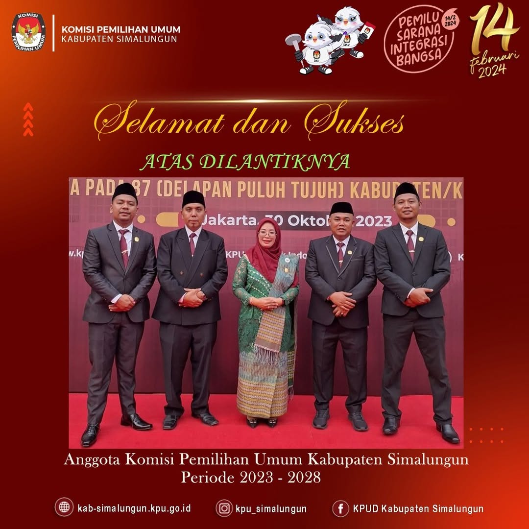 PELANTIKAN ANGGOTA KPU KABUPATEN SIMALUNGUN 2023-2028 (30/10/2023)